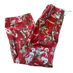 Cowboy Pajamas Cowgirl Flannel Bottoms Sz XS Red Pinup Texas Star